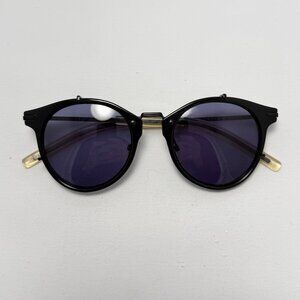 Five Four Black Round Sunglasses